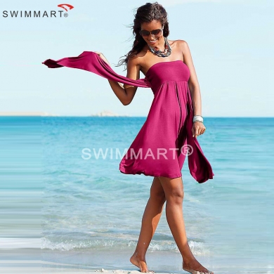 Multi - wears Removable Padding Women's Beach Convertible Dress 