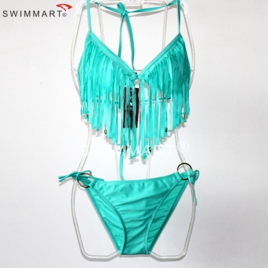 Beads Fringe Top Ringed Bottom Women Tassels Bikini