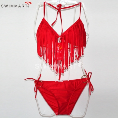 Beads Fringe Top Ringed Bottom Women Tassels Bikini
