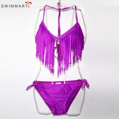Beads Fringe Top Ringed Bottom Women Tassels Bikini