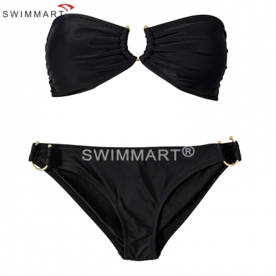 Bandeau Top U-Ringed Both Top and Bottom Fully lined Push up Vintage Bikini