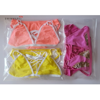 Contrast - Binding Newest Strappy Bandages Stretch Mesh Transparent Bikini