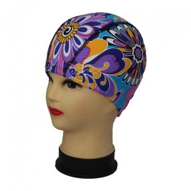 Hot Sales Random Solid Color n Print Unisex Nylon Lycra Composition Fabric Swim cap