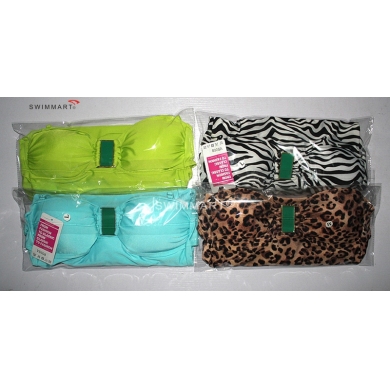 Buckled center Bandeau Top Swimwear Adjustable neck Halters Leopard One piece Swimwear