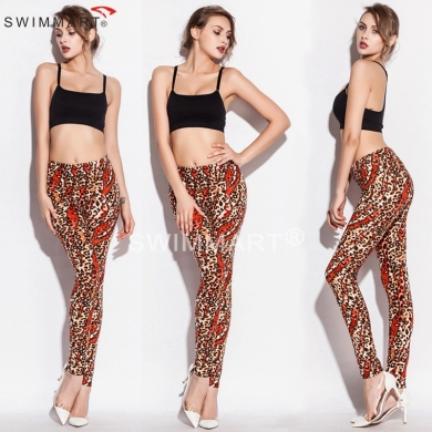 Manufacturer Spring Autumn Sexy mature Lady Leopard Stretch Cotton Sex Legging