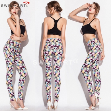Outlet Spring Autumn Print Stretch Cotton Young girls mature Lady Sexy models Legging