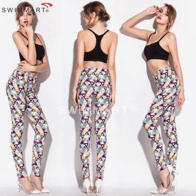 Outlet Spring Autumn Print Stretch Cotton Young girls mature Lady Sexy models Legging 