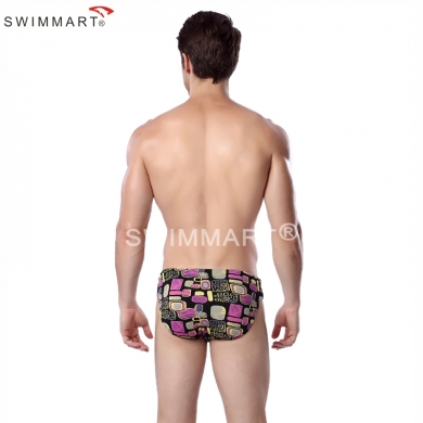 Classic Pattern Elastic Band adjustable tie Biggest Plus size 3XL Men swimsuit 