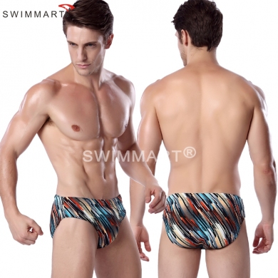 Classic Triangular Pattern Vintage Striped Sexy mens Swimming Briefs Plus size 3XL