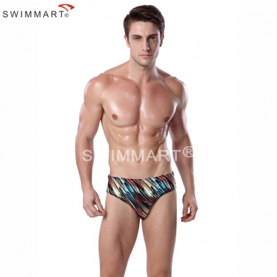 Classic Triangular Pattern Vintage Striped Sexy mens Swimming Briefs Plus size 3XL