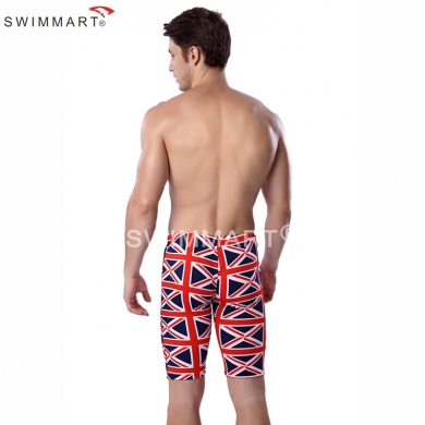 UK Flag Print Elastic Band adjustable tie Swim Jammer Knee Length Pattern Sexy European men Swimwear 