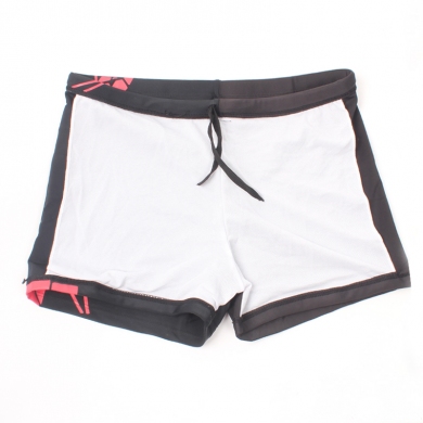 Left Black Right Dark Grey Geometric Imprint Men Swim Trunk Fully lined High Quality Swimming shorts