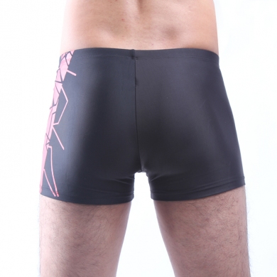 Left Black Right Dark Grey Geometric Imprint Men Swim Trunk Fully lined High Quality Swimming shorts