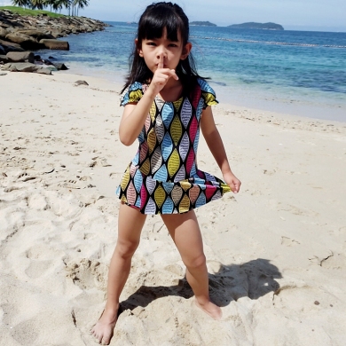 2023 Kids Girl Swimwear 8-12T Daughter Wrap Beachwear Children Swimsuit Toddler Teenage One Piece Bathing Suits