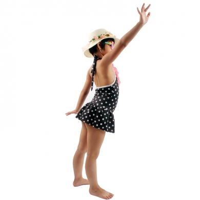 6-10T Kids Swimwear Dot Print mini Flounce Cute Girl Beachwear Children Swimming Bath Suits Toddler Teenage Swimsuit