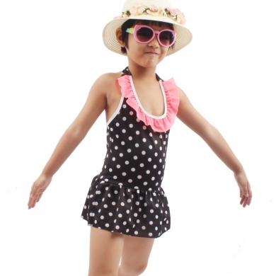 6-10T Kids Swimwear Dot Print mini Flounce Cute Girl Beachwear Children Swimming Bath Suits Toddler Teenage Swimsuit