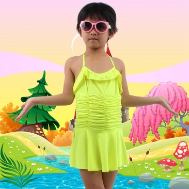 6-10T Child Swimsuit Wrap Beach Wears Cute Girl Swimming Bath Suits Toddler Swim Suit Kids Swimwear ...
