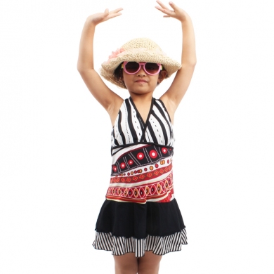 Teenage Girls Swimwear Wrap Kids Beachwear Cute Daughter Bathing Suits Children Swimsuit One Piece Dropshipping