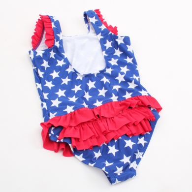 Toddler 1-4T mini Ruffles Swimsuit One Piece Bathing Suits Kids Girls Swimwear Infant Beachwear