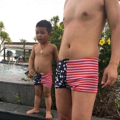 SWIMMART 2023 Family Swimsuit Parent Children Bathing Suits Father Son Swimwear Men Swim Shorts Kids...