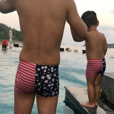 SWIMMART 2023 Family Swimsuit Parent Children Bathing Suits Father Son Swimwear Men Swim Shorts Kids Beachwear