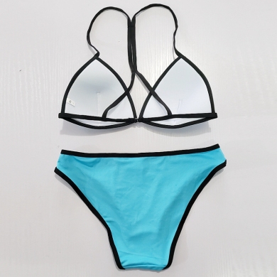 SWIMMART Back Triangular Bikini Swimwear Women Hot Wholesale 2023 Sponge Top Girl Swimsuit Contrast Binding Maillot De B