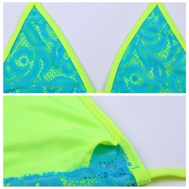 Amazing Design Double Layer Sexy Women Brazilian Butt Lace Bikini